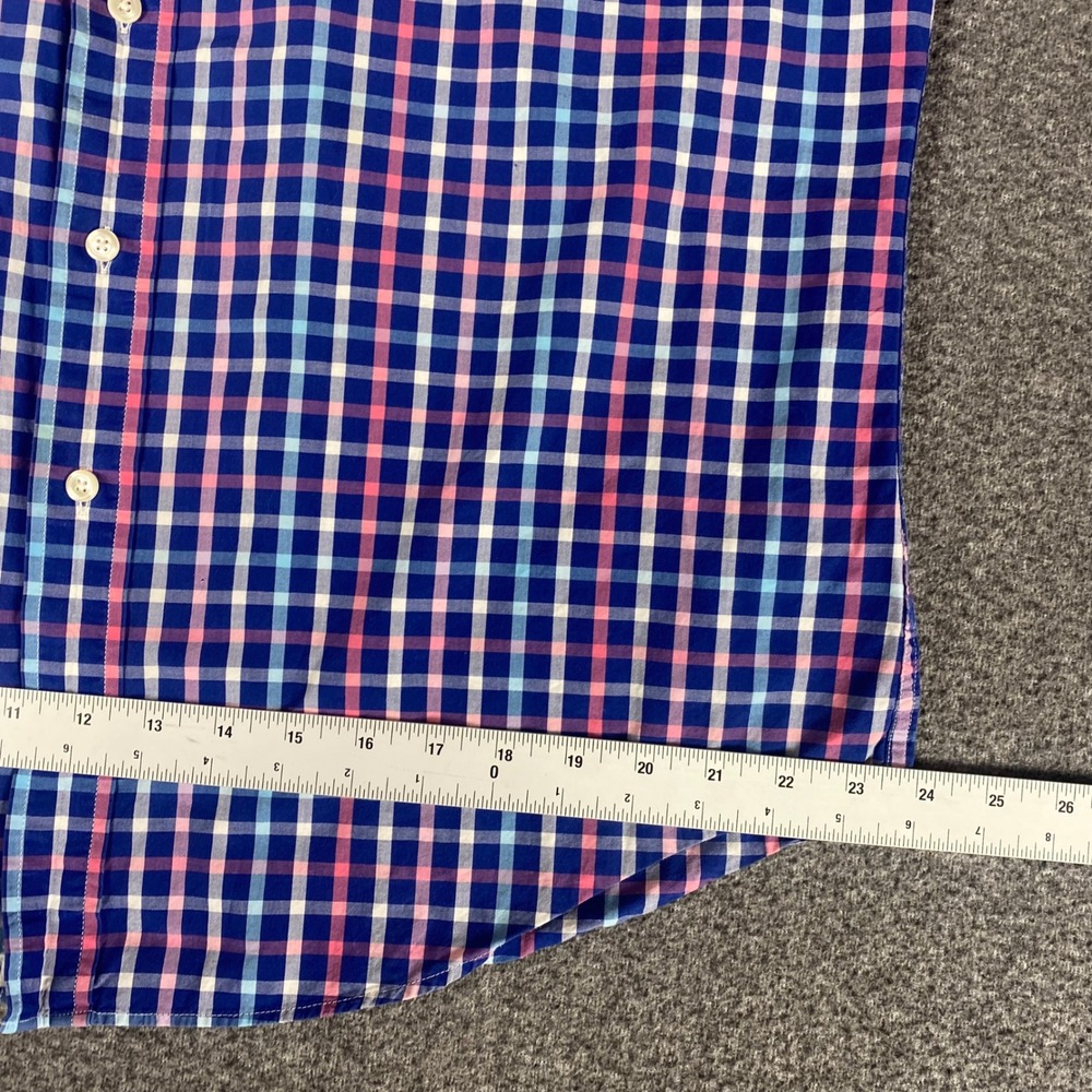 Brooks Brothers Navy, Pink & Light Blue Plaid Button-Down Shirt - Picture 7 of 12